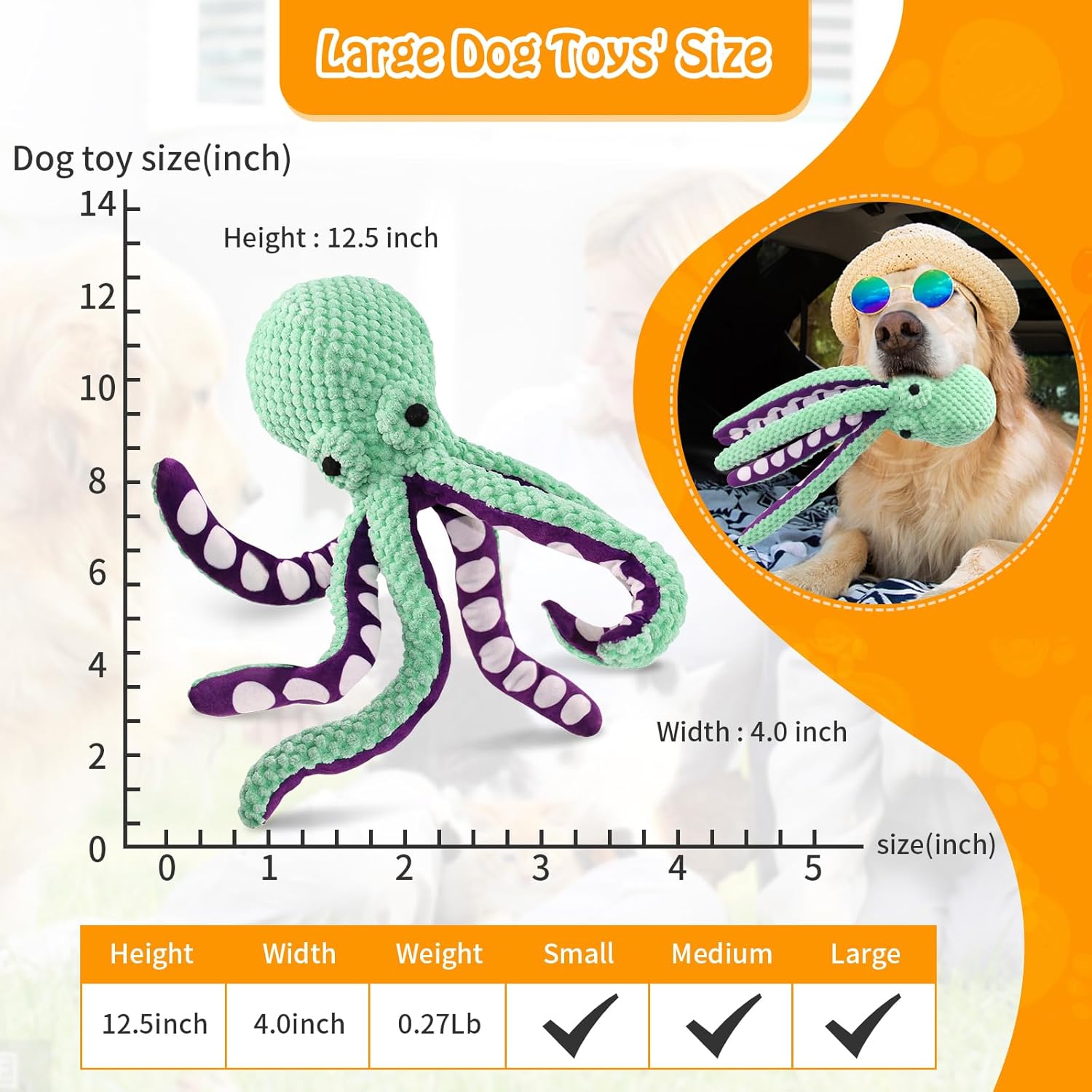 Large Squeaky Dog Toy - Plush Dog Toy, Soft Fabric, Suitable for Small, Medium, and Large Dogs, Daily Companion, Training Reward Gift