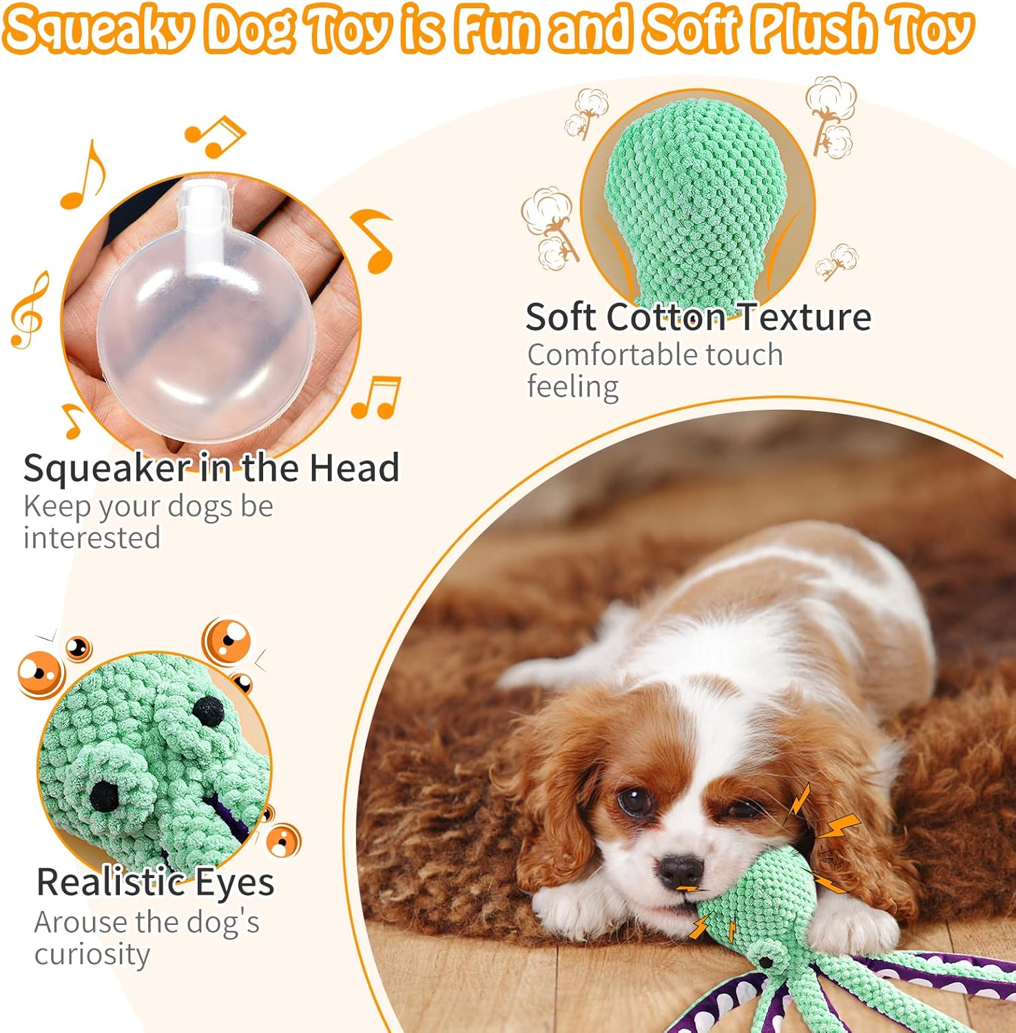 Large Squeaky Dog Toy - Plush Dog Toy, Soft Fabric, Suitable for Small, Medium, and Large Dogs, Daily Companion, Training Reward Gift
