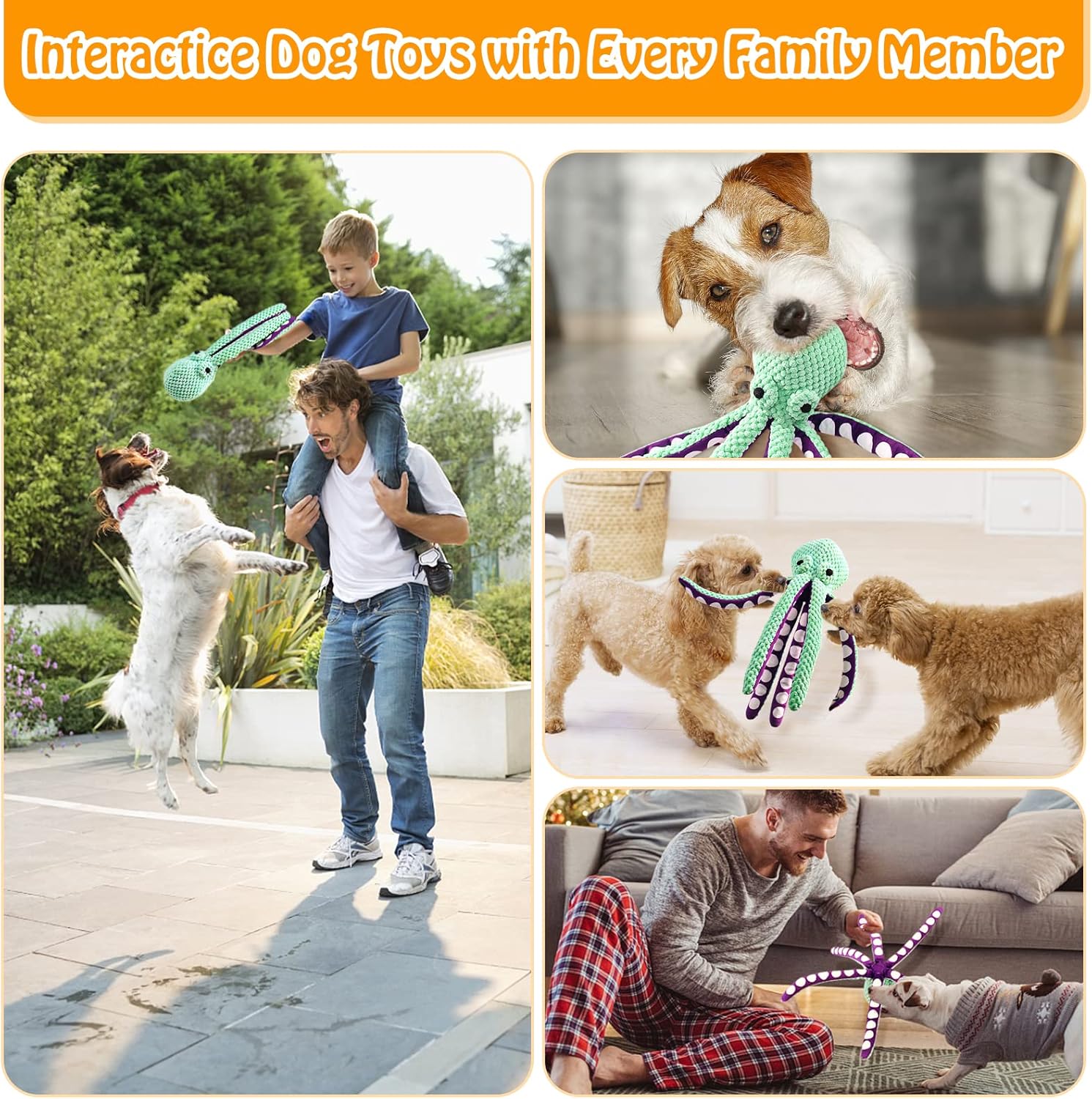 Large Squeaky Dog Toy - Plush Dog Toy, Soft Fabric, Suitable for Small, Medium, and Large Dogs, Daily Companion, Training Reward Gift